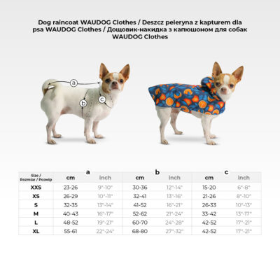 Дощовик-накидка для собак WAUDOG Clothes, Куби 3Д, водонепроникний, XXS, Довжина 23-26 см, Обхват грудей 30-36 см 2