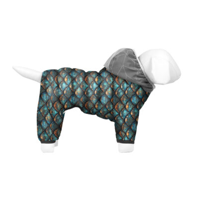 Комбінезон для собак WAUDOG Clothes малюнок "Луска" для зими, M35, В 59-62 см, С 37-40 см