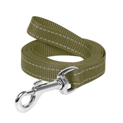 Повідець Dog Extreme з нейлону, 14мм ширина, 200см довжина, хакі 2