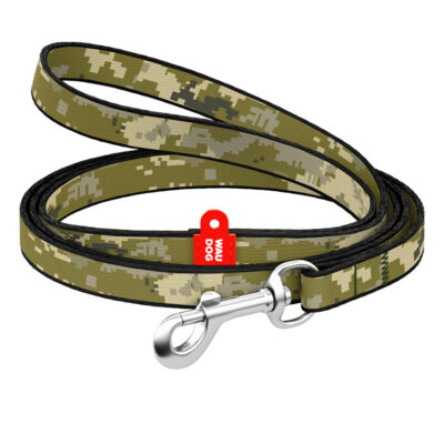 Повідець WAUDOG Nylon, нейлоновий, малюнок "Мілітарі", XS, Ш 10 мм, довжина 122 см для котів та дрібних собак