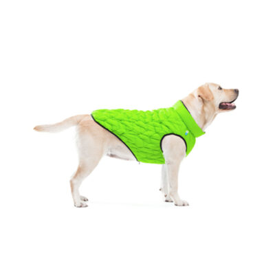 Куртка двостороння AiryVest UNI, для собак, еластична, L55, нейлон, салатово-чорна 3