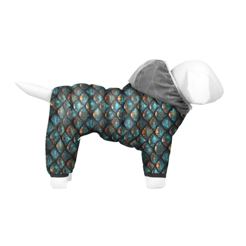 Комбінезон для собак WAUDOG Clothes "Луска" з капюшоном, S40, Д 38-40 см, Обхват груді 58-61 см