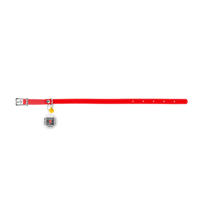 Нашийник для котів WAUCAT Glamour, шкіряний, XXS, 9 мм, 17-20 см, червоний 3