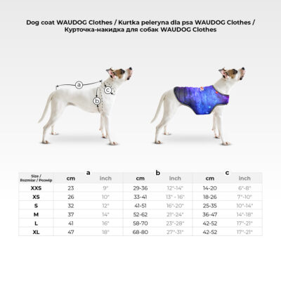 Курточка-накидка для собак WAUDOG Clothes, малюнок "Нескінченні світи", L, А 41 см, B 58-70 см, C 42-52 см 2