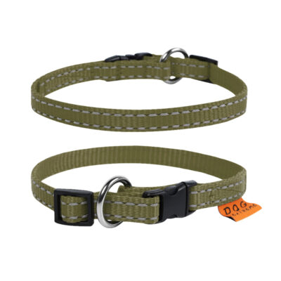 Нашийник Dog Extreme з нейлону регульований 14 мм, 23-35 см, хакі 2