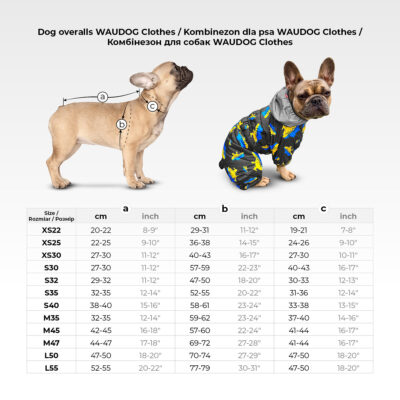 Комбінезон для собак WAUDOG Clothes "Прапор", M47, Д 44-47 см, Обхват грудей 69-72 см 2