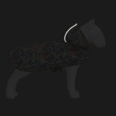 Дощовик-накидка для собак WAUDOG Clothes, малюнок "Блоки", XL, водонепроникний, 55-61 см 5