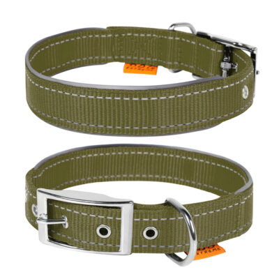 Нашийник Dog Extreme подвійний з нейлону, хакі, 25мм, 38-48см 2