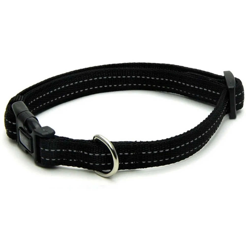 Нашийник SOFT REFLECTIVE світловідбиваючий, м'який, чорний, нейлон, 40-65х2,5см