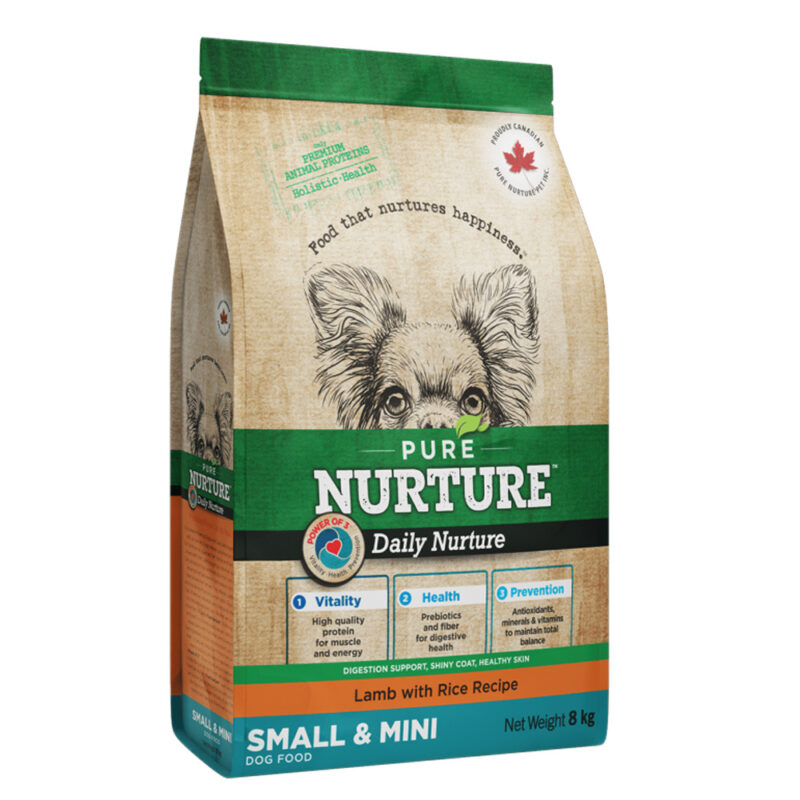 Сухий корм для чутливих дорослих собак малих та міні-порід Sensitive Pure Nurture, з ягням та рисом, 8кг