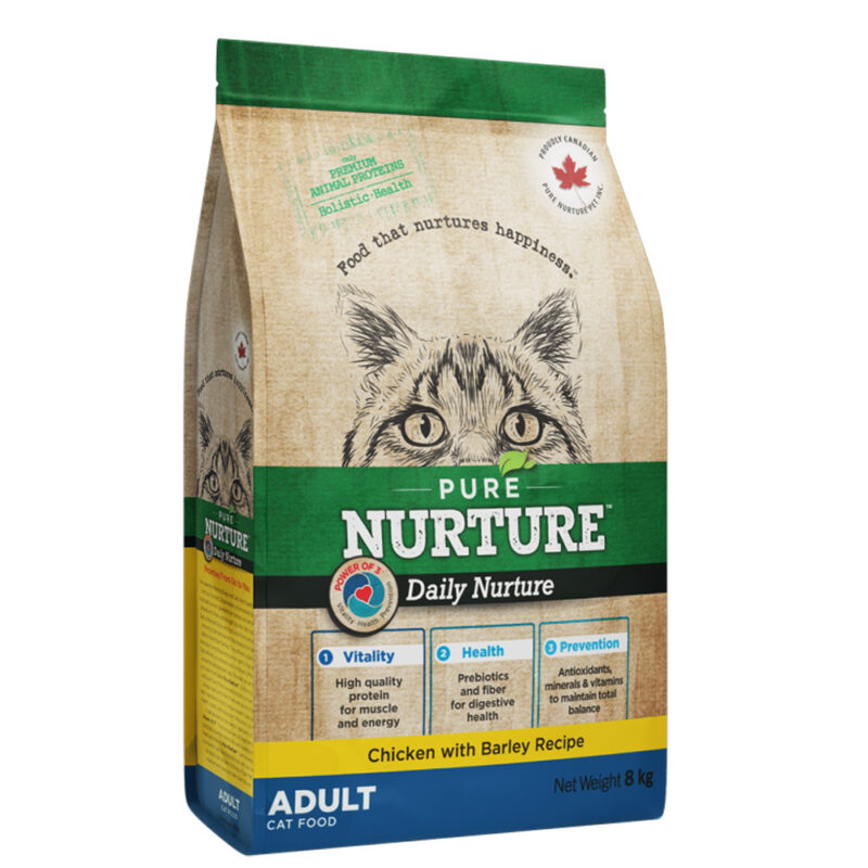 Сухий корм для дорослих котів Pure Nurture, з куркою та ячменем, 8кг
