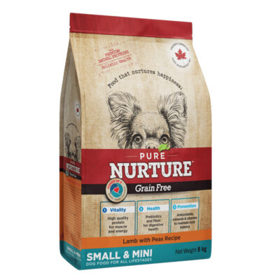 Сухий корм для собак малих та міні-порід Pure Nurture Grain Free беззерновий, з ягням та горохом, 8кг