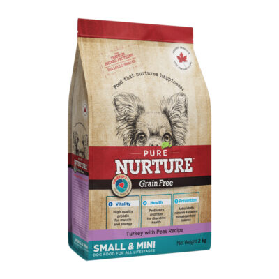 Сухий корм для собак малих та міні-порід Pure Nurture Grain Free беззерновий, з індичкою та горошком, 2кг