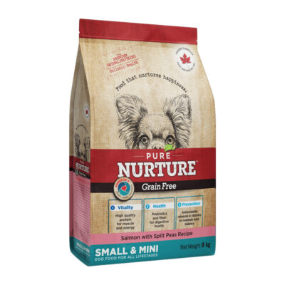 Сухий корм для собак малих та міні-порід Pure Nurture Grain Free беззерновий, з лососем та колотим горохом, 8кг