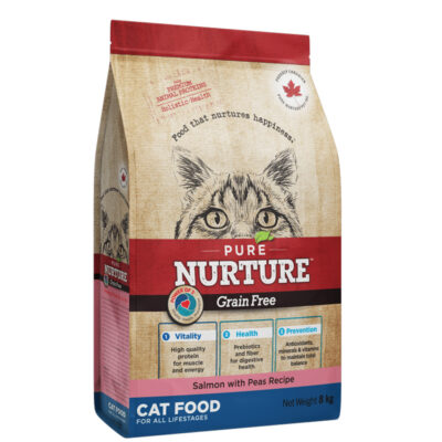 Сухий корм для котів для всіх етапів життя Pure Nurture Grain Free беззерновий, з лососем та горошком, 8кг