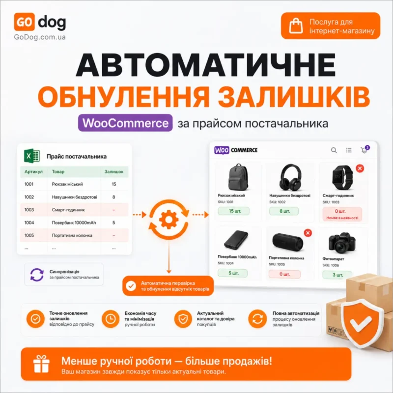 Автоматичне обнулення залишків WooCommerce за прайсом постачальника