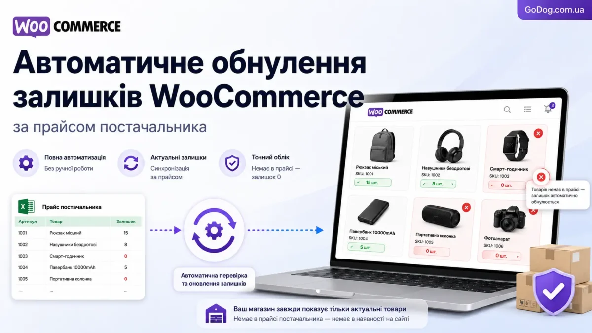 Автоматичне обнулення залишків WooCommerce за прайсом постачальника