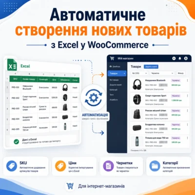 Автоматичне створення нових товарів з Excel у WooCommerce