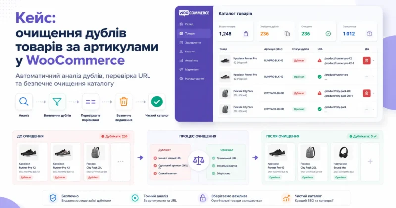 Кейс_ очищення дублів товарів за артикулами у WooCommerce