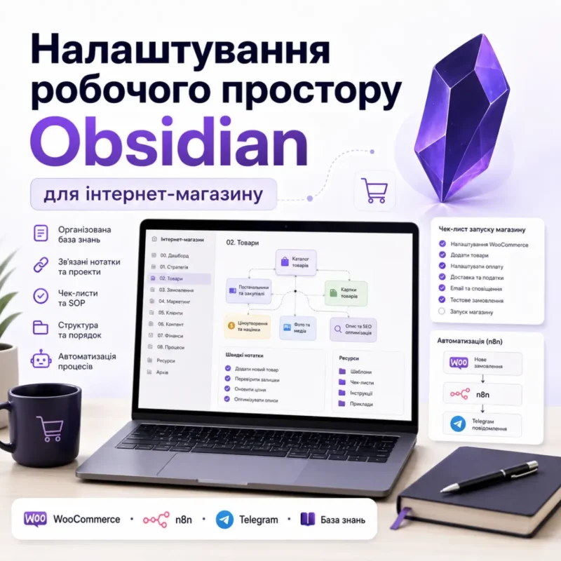 Налаштування робочого простору Obsidian для інтернет-магазину