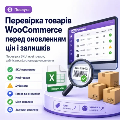 Перевірка товарів WooCommerce перед оновленням цін і залишків