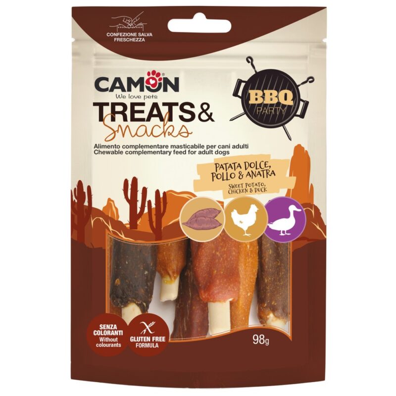 Ласощі BBQ Party - Реберця з солодкої картоплі з куркою та качкою - M, 98 г, 7,5x2,5 см