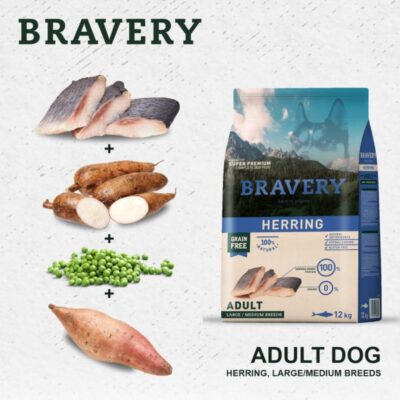 BRAVERY Herring Large/Medium Adult, сухий корм для собак середніх та великих порід, 4 кг — фото 5