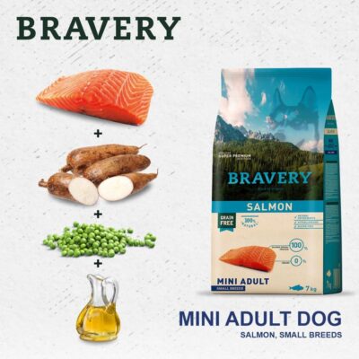 BRAVERY Salmon Mini Adult, сухий корм для собак дрібних порід, 7 kg — фото 5