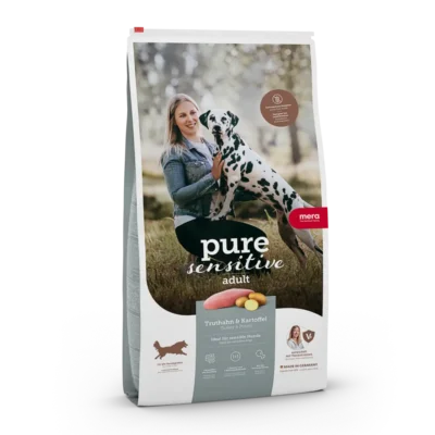 Сухий корм MERA pure sensitive fresh meat для дорослих собак, індичка і картопля, 4 кг