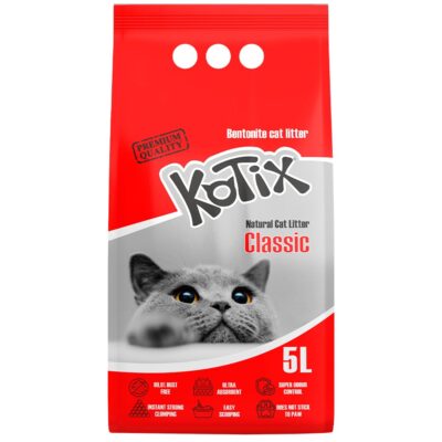 Бентонітовий наповнювач KOTIX натуральний білий для котів, 5 л