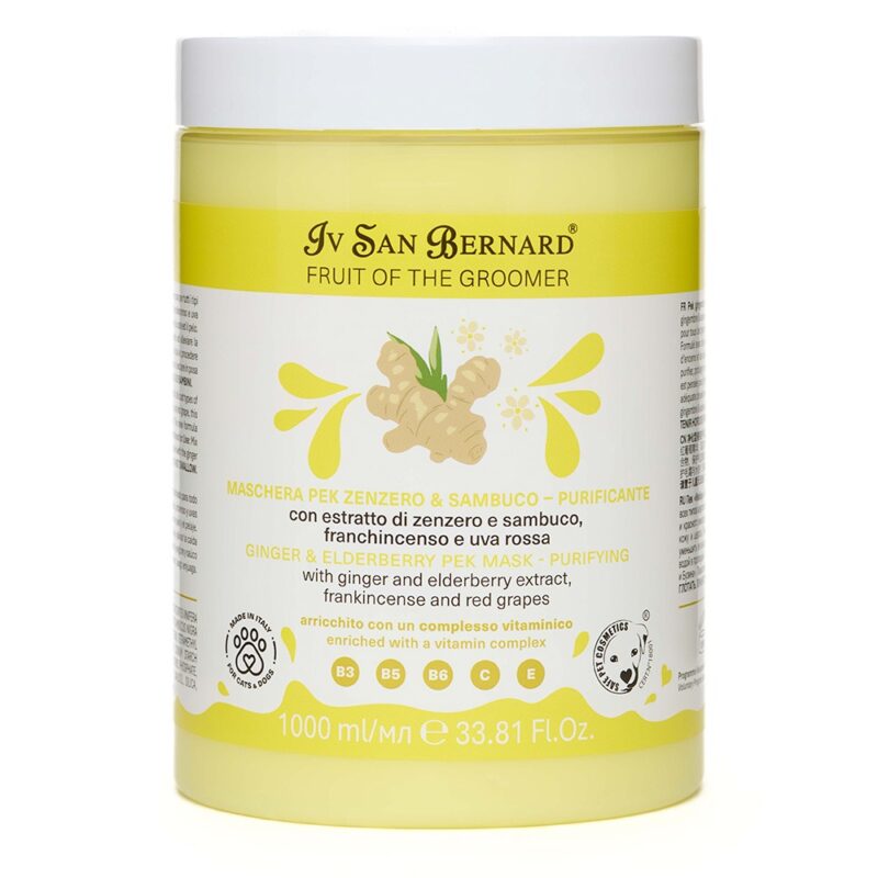 Маска Iv San Bernard Frutta Ginger and Elderberry дезінфікуюча для котів і собак, з бузиною та імбиром, 1л (12 шт/уп)