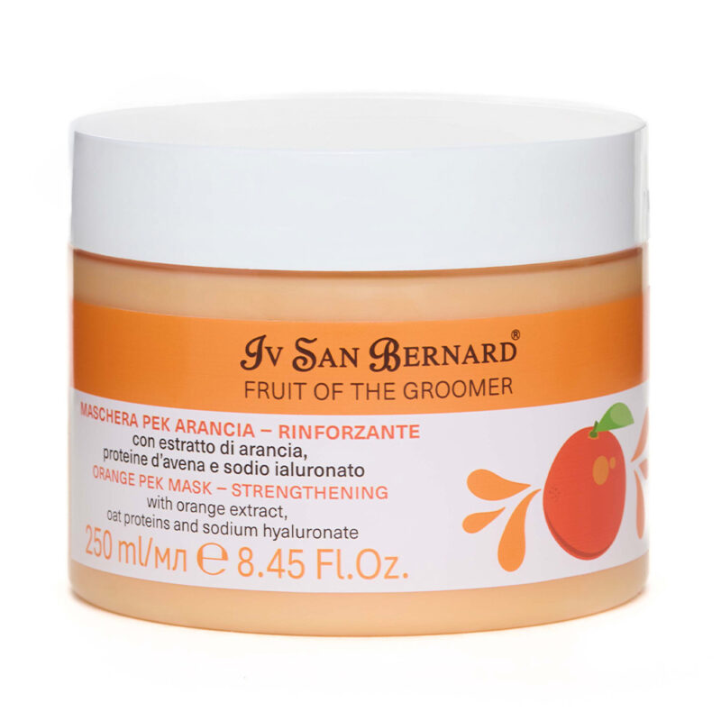 Маска Iv San Bernard Frutta Orange зміцнююча, для всіх типів шерсті собак і котів, з екстрактом апельсина та протеїнами вівса, 250мл ( 12 шт/уп)
