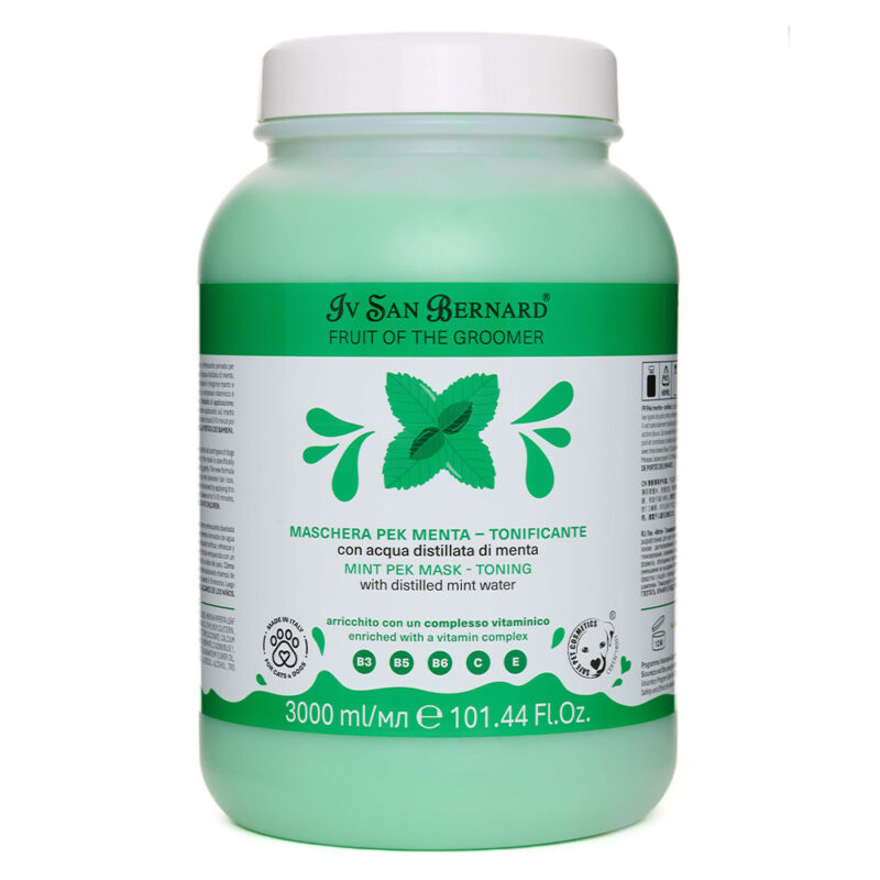 Маска Iv San Bernard Frutta Mint Iv San Bernard освіжаюча і тонізуюча для котів і собак, з дистильованою м’ятною водою, 3л (2 шт/уп)