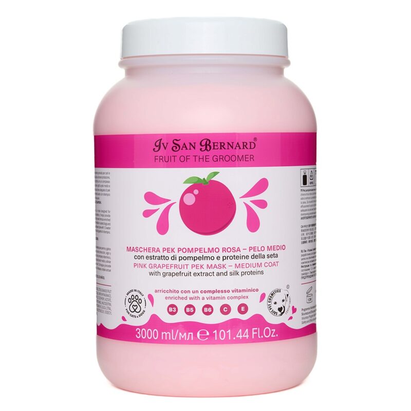 Маска Iv San Bernard Frutta Pink Grapefruit для середньої шерсті для котів і собак, з екстрактом грейпфрута та протеїнами шовку, 3л (2 шт/уп)