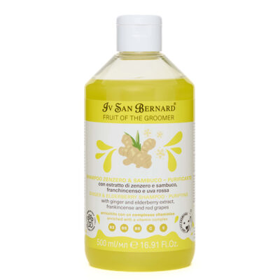 Шампунь Iv San Bernard Frutta Ginger and Elderberry дезінфікуючий для котів і собак, з бузиною та імбирем, 500мл (12 шт/уп)