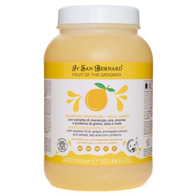Шампунь Iv San Bernard Frutta Maracuja для довгої шерсті для котів і собак, з екстрактами маракуї, винограду та ананаса, 3л (2 шт/уп)