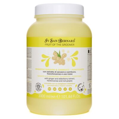 Шампунь Iv San Bernard Frutta Ginger and Elderberry дезінфікуючий для котів і собак, з бузиною та імбирем, 3л (2 шт/уп)