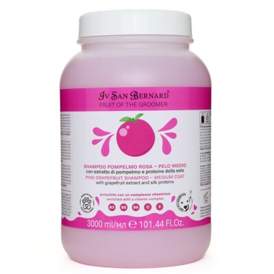 Шампунь Iv San Bernard Frutta Pink Grapefruit для середньої шерсті для кот. і соб. з екстрактом рожевого грейпфрута та протеїнами шовку, 3л (2 шт/уп)