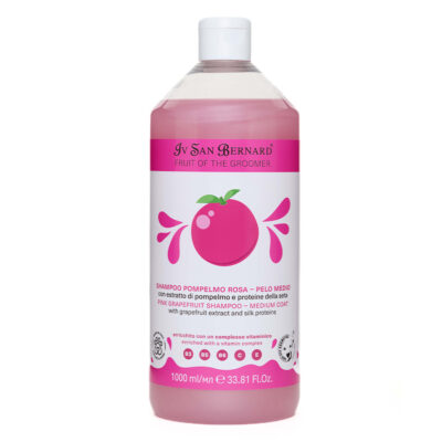 Шампунь Iv San Bernard Frutta Pink Grapefruit для середньої шерсті для кот. і соб. з екстрактом рожевого грейпфрута та протеїнами шовку, 1л (12 шт/уп)
