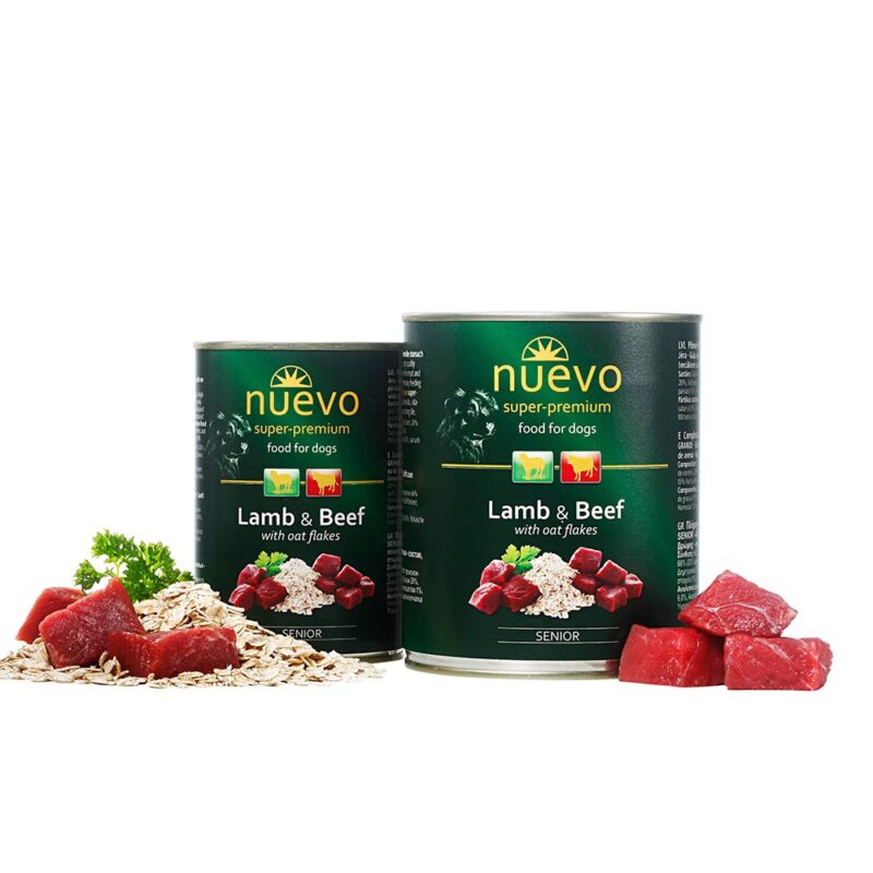 Корм конс. NUEVO SENIOR з ягням, яловичиною та вівсянкою, для собак, 400г
