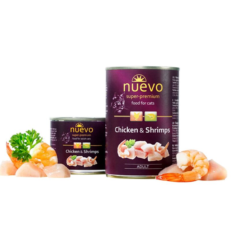 Корм конс. NUEVO ADULT з куркою та креветками, для котів, 200г