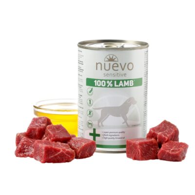 Корм конс. NUEVO SENSITIVE з ягням, для собак з чутливим травленням, 400г