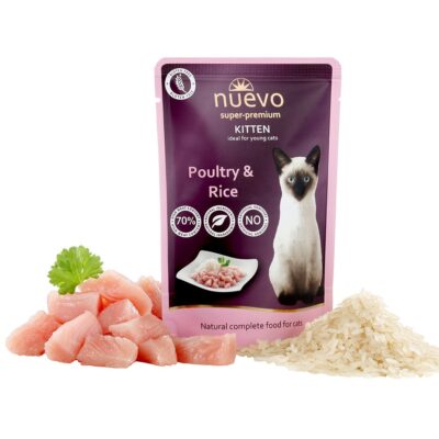 Пауч NUEVO KITTEN для кошенят,птиця з рисом, 85 г