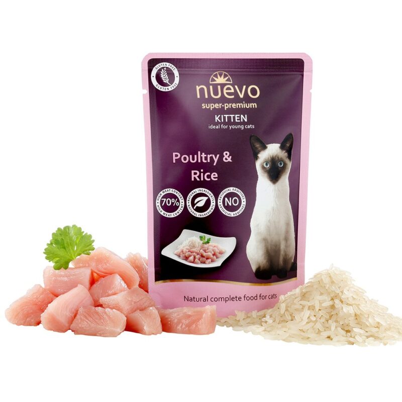Пауч NUEVO KITTEN для кошенят,птиця з рисом, 85 г