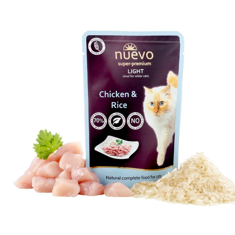 Пауч NUEVO LIGHT для котів, курка і рис, 85 г