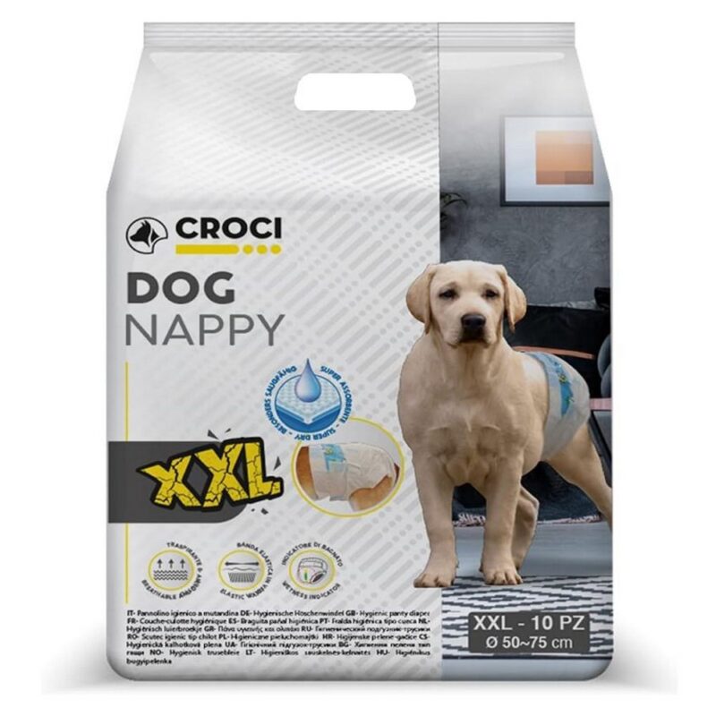 Підгузник для собак CROCI XXL 18-30 кг, 50-75 см, 10 шт/уп