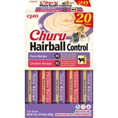 Ласощі INABA Churu Hairball Control для котів, стіки 14 г × 20 шт