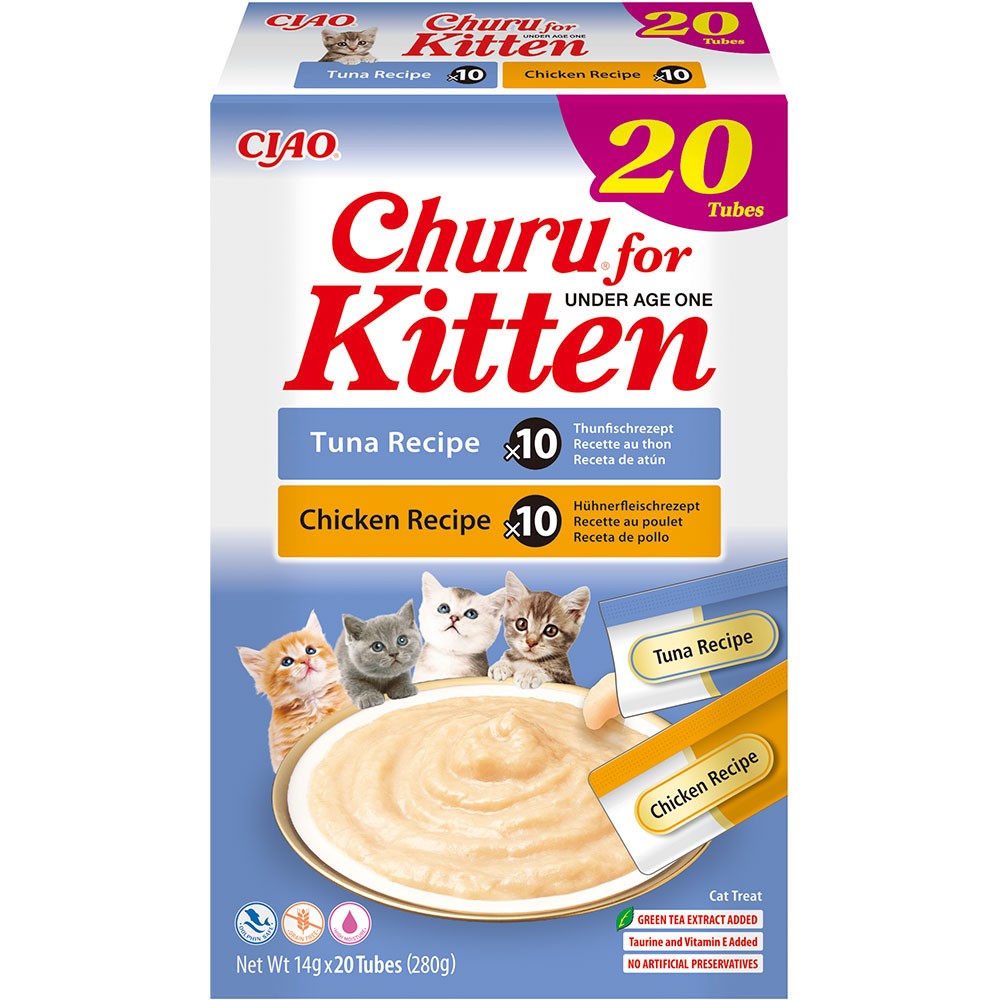 Ласощі INABA Churu для котів, вершковий мус у стіках, 14 г*20 Ласощі INABA Churu для котів, вершковий мус у стіках, 14 г*20