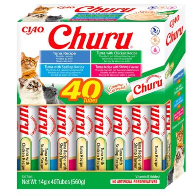 Ласощі INABA Churu для котів, вершковий мус у стіках, 14 г*40