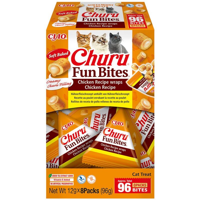 Ласощі INABA Churu FUN BITES для котів, рулет з куркою, 8 шт × 12 г